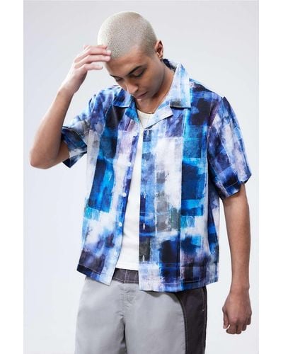 Urban Outfitters Uo Abstract Shirt - Blue