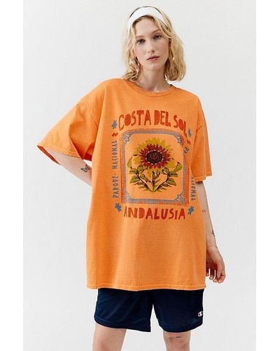 Urban Outfitters Costa Del Sol T-Shirt Dress - Orange