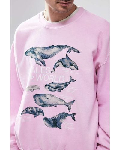 Urban Outfitters Uo Pink Whales World Sweatshirt
