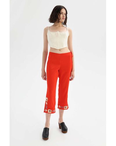 Red Capri and cropped pants for Women | Lyst Canada