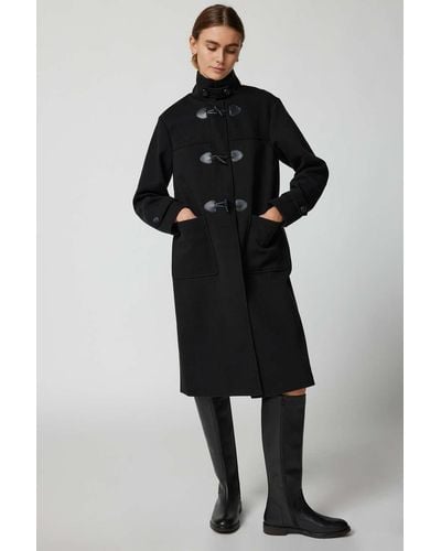 Urban Outfitters Uo Roman Duffle Coat Jacket In Black,at