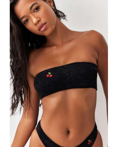 Urban Outfitters Uo Seamless Bandeau Bikini Top - Black