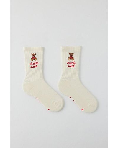Out From Under Don'T Be A. Bear Crew Sock - White