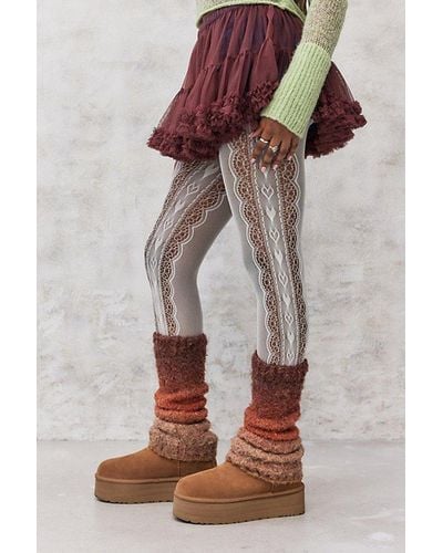 Out From Under Fuzzy Ombre Leg Warmers - Brown