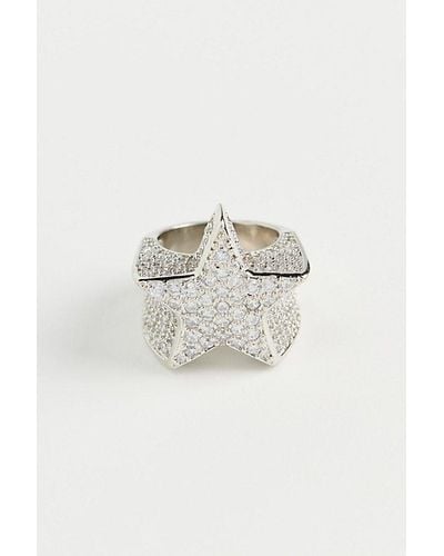 Urban Outfitters Iced Star Ring - Metallic