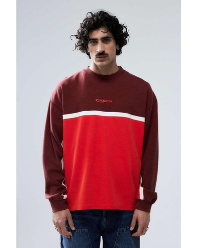 iets frans... Red Tonal Panel Sweatshirt