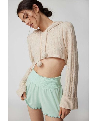 Out From Under Cosy Lettuce-edge Shorts - Green