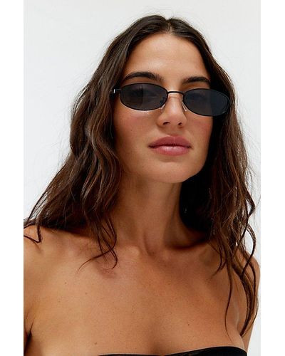Urban Outfitters Uo Essential Metal Rectangle Sunglasses - Brown