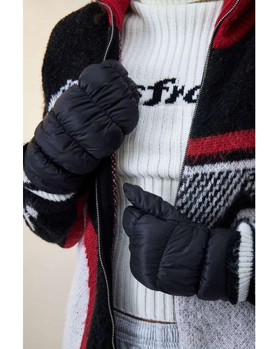 Urban Outfitters Uo Ruched Puffer Mittens Jacket - Black