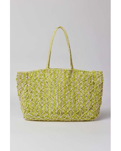Urban Outfitters Uo Woven Straw Tote Bag - Metallic