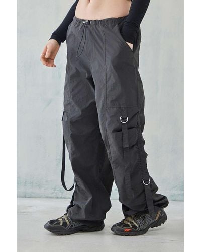Urban Outfitters Uo Devon Nylon Strappy Cargo Trousers - Grey
