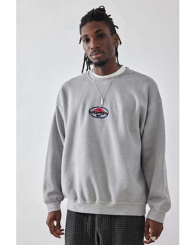 Urban Outfitters Uo Harmony Grey Embroidered Sweatshirt