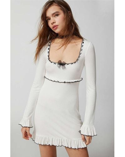Out From Under Sweet Dreams Ruffle Mini Dress - White