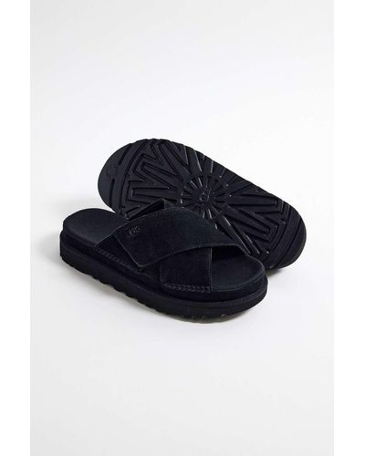 UGG Goldenstar Black Sliders - Blue