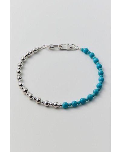 Urban Outfitters Stone & Ball Bead Necklace - Blue