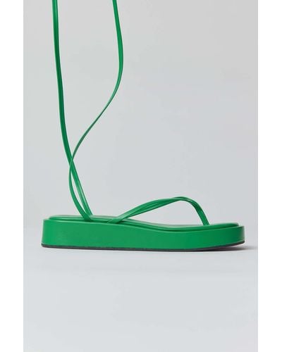 Urban Outfitters Uo Jaida Platform Thong Wrap Sandal In Green,at