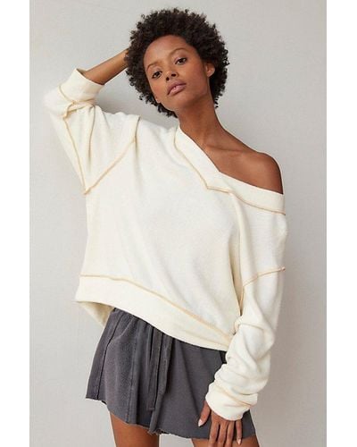 Out From Under Cody V-Neck Sweatshirt - White