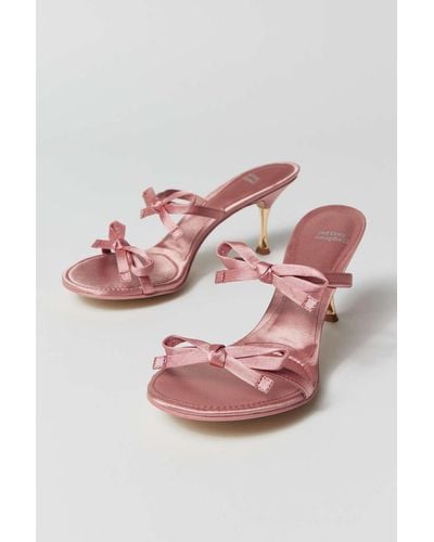 Jeffrey Campbell Bow-bow Satin Heel In Rose,at Urban Outfitters - Pink