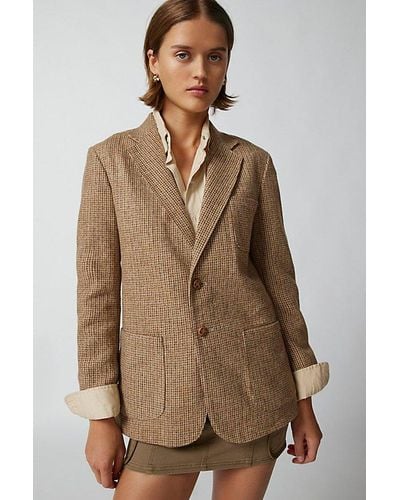 Urban Renewal Vintage Tweed Blazer Jacket - Brown