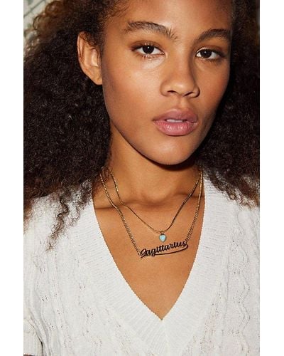 Urban Outfitters Zodiac Nameplate Layering Necklace Set - Multicolor