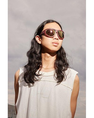 Urban Outfitters Cohen Oversized Wraparound Sunglasses - Natural