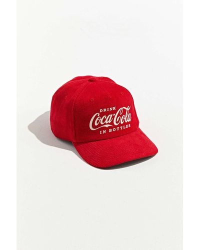 Urban Outfitters Coca-cola Corduroy Baseball Hat - Red