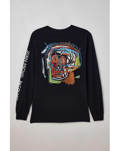 Urban Outfitters Basquiat Untitled Head Long Sleeve Tee In Black,at - Blue