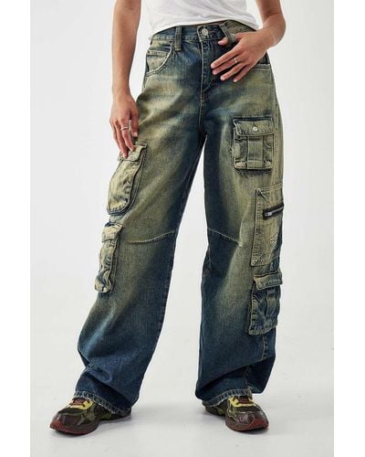 BDG Boyfriend-jeans logan" mit riemen hinten und extremen taschen - Grün