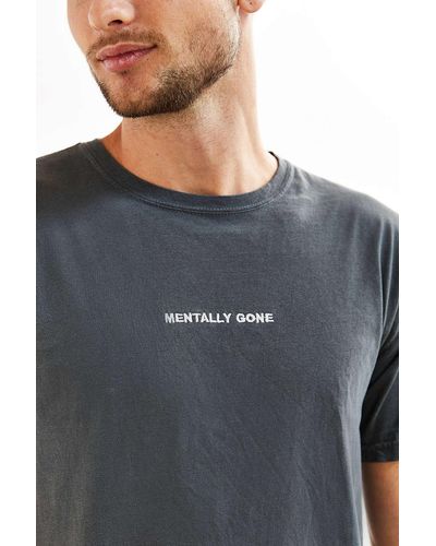 Urban Outfitters Mentally Gone Embroidered Tee - Black