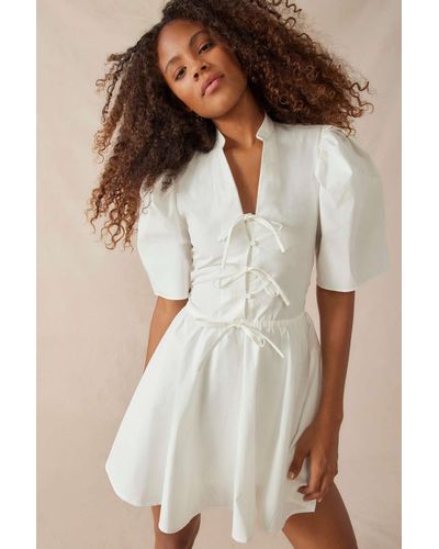 En Saison Felice Mini Dress Puff Sleeve Mini Dress - White