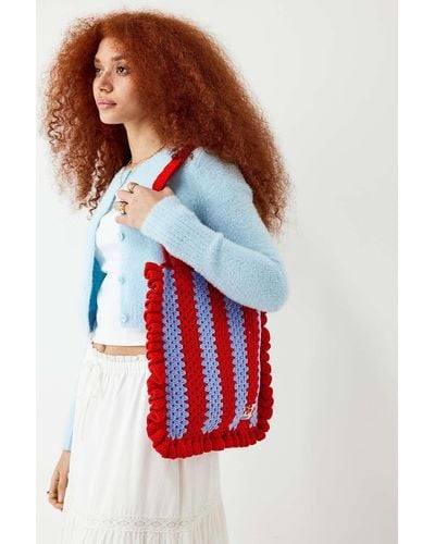 Damson Madder Knit Tote Bag - Red