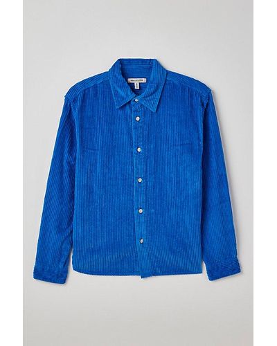 Urban Outfitters Uo Kenny Cord Overshirt Top - Blue