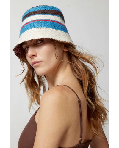 Urban Outfitters Kelly Striped Crochet Bucket Hat - Multicolour