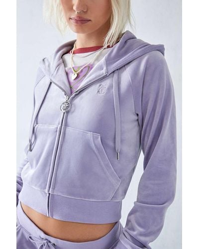 Juicy Couture Purple Rhinestone Zip-through Hoodie