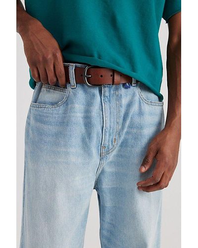 Wrangler Distressed Vegetable Tanned Leather Belt - Blue