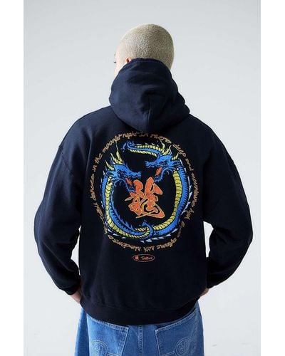 Urban Outfitters Uo Black Dragon Hoodie - Blue