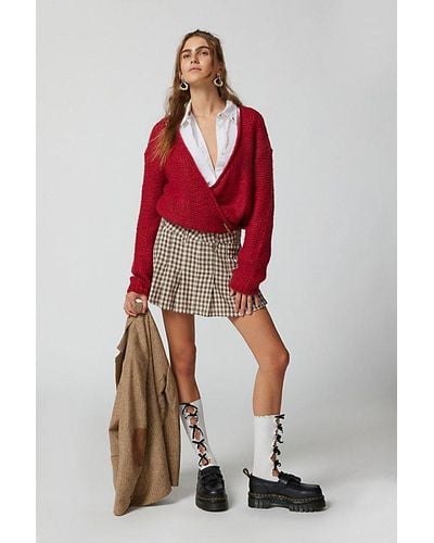 Urban Outfitters Uo Stevie Wrap Cardigan - Red