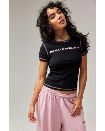 Urban Outfitters Uo No Hard Feelings Baby T-shirt - Black