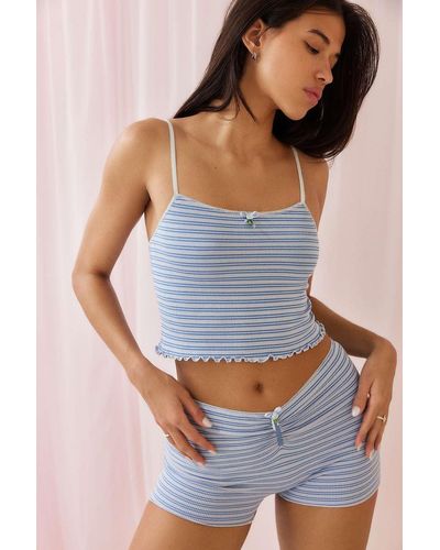 Out From Under Dream Stripe Cami & Shorts Pyjama Set - Brown