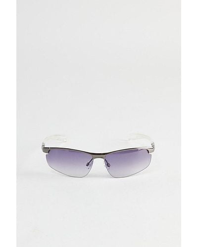 Urban Outfitters Nikko Metal Shield Sunglasses - White