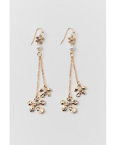 Urban Outfitters Delicate Flower Drop Earring - White