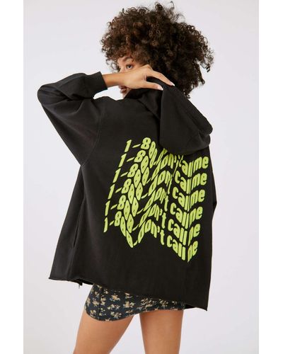 Urban Outfitters Uo Don't Call Me Zip-up Sweatshirt - Black