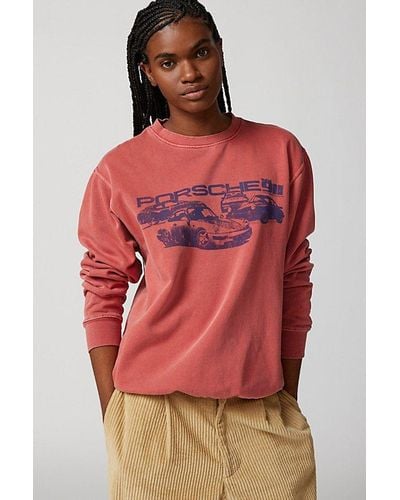 Urban Outfitters Porsche Pullover Sweatshirt - Red
