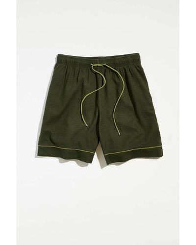 Standard Cloth Linen Basketball Short - Green