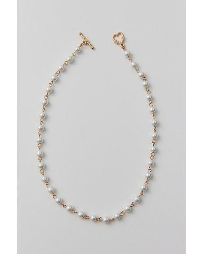 Urban Outfitters Lana Pearl Toggle Necklace - White
