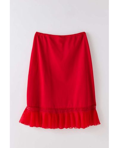 Urban Renewal Vintage Slip Skirt - Red