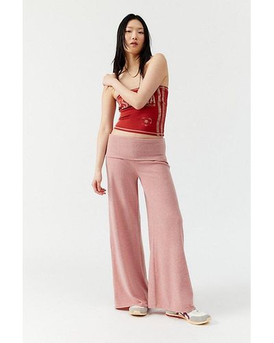 Urban Renewal Remnants Foldover Lounge Puddle Pant - Red