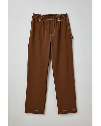 Urban Outfitters Uo Nylon Skate Fit Carpenter Pant - Brown
