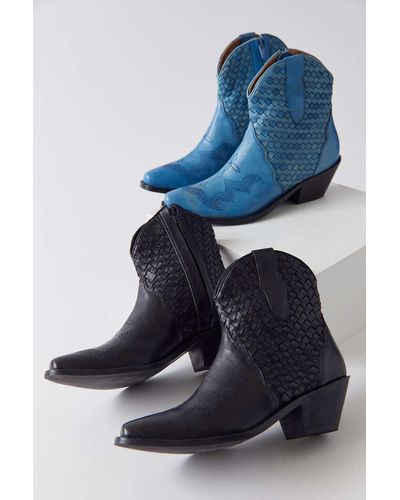 Urban Outfitters Uo Monty Woven Cowboy Boot - Blue