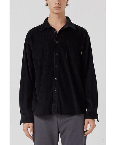 Barney Cools Cabin 2.0 Recycled Cotton Corduroy Shirt Top - Black